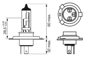 Halogenp&#230;re&#160; BOSCH Plus 90 BL H4 P43t