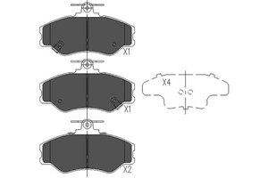 Bilde av Bremseklosser Sett, Framaksel, Hyundai H-1 / Starex Buss, H-1 Skåp, H100 Buss, H100 Flak/chassi, H100 Skåp, 5810143a00, 5810144a00, 5810