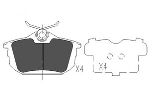 Bromsbeläggsats Bakaxel mitsubishi,proton,smart,volvo 3345678 33456781 DBP521160 M620770 M850978 MB850978 MN125772 MR850978 M