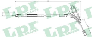 Kabel, parkeringsbremse, Foran