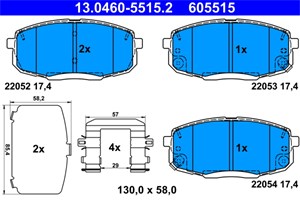 Bilde av Bremseklosser Sett, Framaksel, Hyundai Kona, Kona Skåp/suv, 58101-j9a50