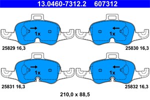 Bilde av Bremseklosser Sett, Framaksel, Audi Tt, Tt Roadster, 8s0 698 151 A, 8s0 698 151 B, 8s0 698 151