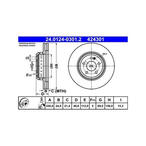 Bilde av Bremseskive, Bakaksel, Mercedes-benz, 000 423 07 12, A 000 423 07 12