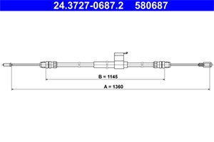 Bilde av Kabel, Parkeringsbremse, Bakre Venstre, Ford Transit V363 Buss, Transit V363 Flak/chassi, Transit V363 Skåp, 1816186, 1827668, 2034865,