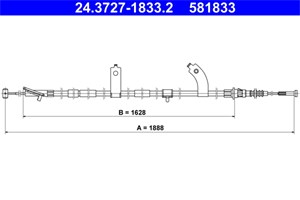 Bilde av Kabel, Parkeringsbremse, Høyre Bak, Mazda 3, 3 Sedan, 3 Skåp/halvkombi, B45a-44-410