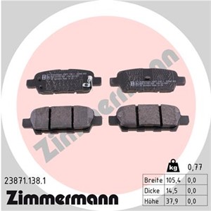 Bilde av Bremseklosser Sett, Bakaksel, Infiniti,nissan,renault,suzuki, 4106 014 08r, 4406 054 35r, 440605435r, 44060-8h385, 44060-al585, 44060-al