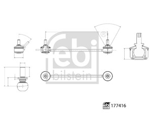 stang, stabilisator, Framaksel venstre