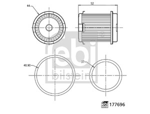 Hydraulikkfilter, automatikk, Innvendig