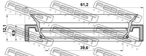 Akseltetningsring, differensial, Bak