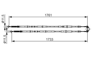 Kabel, parkeringsbremse, Senter