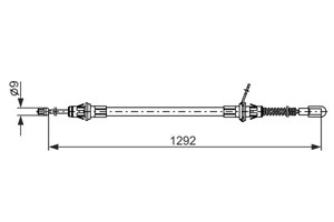 Kabel, parkeringsbremse, Bak, H&#248;yre bak