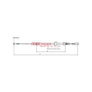 Kabel, parkeringsbremse, Foran