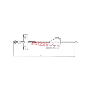 Kabel, parkeringsbremse, Foran