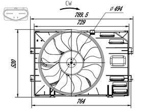 Ventilator, motorkj&#248;ling, Foran