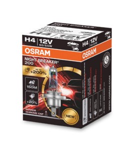 Halogeenilamppu OSRAM NIGHT BREAKER 200 H4 P43t