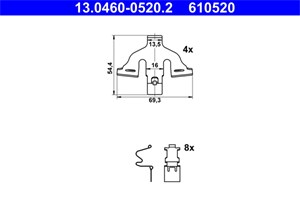 Bilde av Tilbehørsett, Bremseklosser, Framaksel, Audi,vw, 4m0 615 269 A, 4m0 615 269 B, 4m0 698 231 A