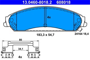 Bilde av Bremseklosser Sett, Framaksel, Chrysler 300c, 300c Touring, Lancia Thema, 0 5137 666aa, 0 5142 558aa, 0 5142 558ab, 0 5142 558ac, 5137 6