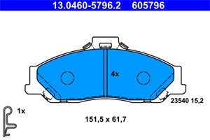 Bilde av Bremseklosser Sett, Framaksel, Ford Ranger, Mazda B-serie, Bt-50 Flak/chassi, Bt-50 Pick-up, 2m34-2001-ea, 2m34-2001-fa, 3894956, 411919