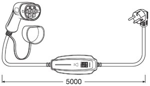 Ladekabel elbil OSRAM Typ 2 32A. Fas-3, Universal