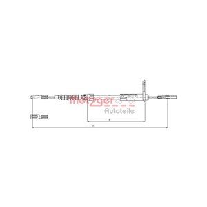 Kabel, parkeringsbremse, Foran