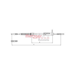 Kabel, parkeringsbremse, Foran