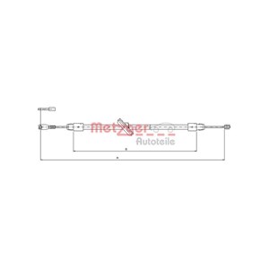 Kabel, parkeringsbremse, Foran