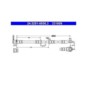 Bilde av Bremseslange, Framaksel Høyre, Toyota Auris, Auris Kombi, Auris Van Skåp/halvkombi, Corolla Sedan, Verso, Verso Van, 90947-w2042