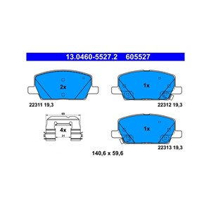 Bilde av Bremseklosser Sett, Framaksel, Chevrolet Trax, Opel Mokka / Mokka X, Vauxhall Mokka / Mokka X, 42566753