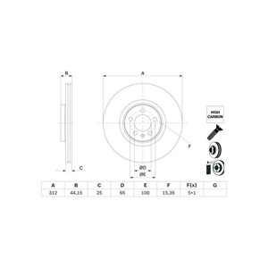 Bromsskiva Framaxel audi a1 allstreet a1 city carver a1 sportback 2Q0 615 301 J