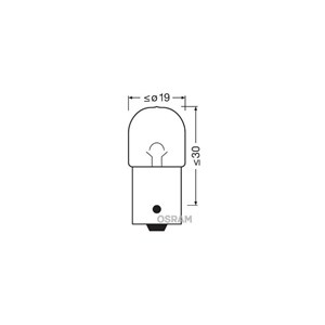 P&#230;re OSRAM ULTRA LIFE R10W BA15s, Bak, Foran