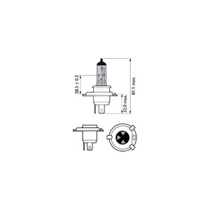 Halogenlampe&#160; PHILIPS WhiteVision ultra H4 P43t-38