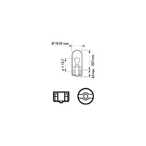 P&#230;re PHILIPS LongLife EcoVision W5W W2,1x9,5d, Bak, Foran, Foran eller bak, Kj&#248;ret&#248;y bakd&#248;r, Kj&#248;ret&#248;y bakvindu, Sideinstallasjon, Fotrom, Skvettskjerm