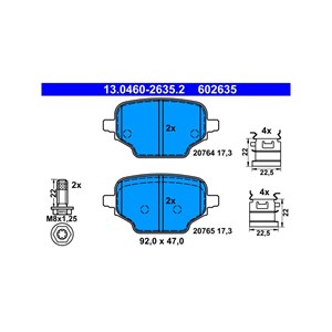 Bilde av Bremseklosser Sett, Bakaksel, Citroën,opel,peugeot,toyota, 16 352 549 80, 39166045, Su001-a8852