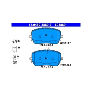 Bilde av Bremseklosser Sett, Framaksel, Mercedes-benz Gle [v167], Gle Coupe [c167], Gls [x167], 000 420 37 02, 000 420 38 02, A 000 420 37 02, A