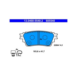 Bilde av Bremseklosser Sett, Bakaksel, Mitsubishi Eclipse Cross, Outlander Iii, Outlander Van Iii, 4605b562, 4605b989