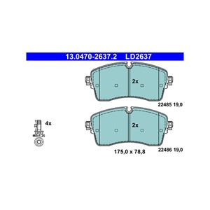 Bilde av Bremseklosser Sett, Framaksel, Land Rover Discovery Sport, Discovery Sport Van, Range Rover Evoque, Range Rover Evoque Cabriolet, Lr0915