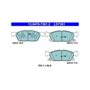 Bilde av Bremseklosser Sett, Framaksel, Ford Focus Iv, Focus Turnier Iv, Kuga Iii, 2404736, Ktlx61-2k021-cyc