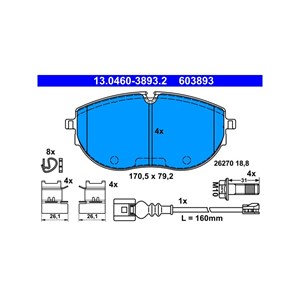 Bilde av Bremseklosser Sett, Framaksel, Vw Multivan T6, 7la 698 151 A, 7la 698 151 C