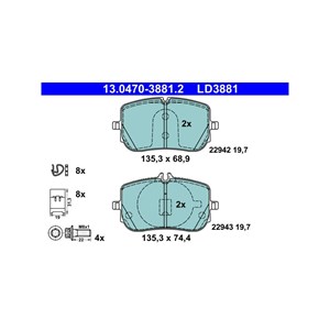 Bilde av Bremseklosser Sett, Framaksel, Mercedes-benz, 000 420 71 00, A 000 420 71 00