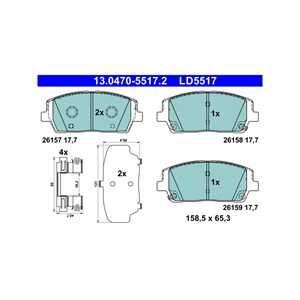 Bilde av Bremseklosser Sett, Framaksel, Hyundai Santa Fe Iv, Santa Fe Skåp/suv Iv, Kia Sorento Iii, 58101-c5a75, 58101-s1a80