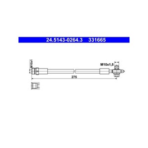 Bilde av Bremseslange, Bakaksel, Seat Leon, Leon Sc, Leon Skåp/halvkombi, Leon St, Leon St Skåp / Kombi, Skoda Octavia Iii, Octavia Combi Iii, 5q