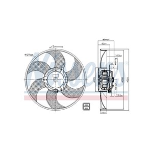 Ventilator, motorkj&#248;ling, Venstre