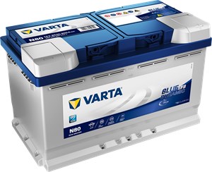 STARTER BATTERI VARTA BLUE DYN EFB N80 12V 80AH/800A P+, Bagasjerom