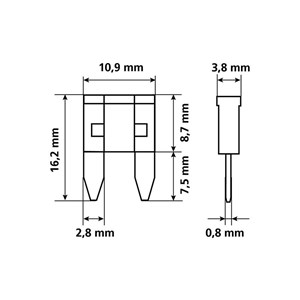 Sikringer Mini 7,5A - 30A, 10-pak, Universal