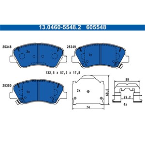 Bilde av Bremseklosser Sett, Framaksel, Hyundai,kia, 58101-c8a00, 58101-c8a10, 58101-c8a50, 58101-c8a60, 58101-h5a25, 58101-h8a05, 58101-q0a00