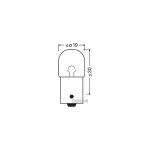 Lysp&#230;re OSRAM ORIGINAL R5W BA15s, Bak, Foran, Foran eller bak, p&#229; begge sider, Sideinstallasjon, &#216;vre