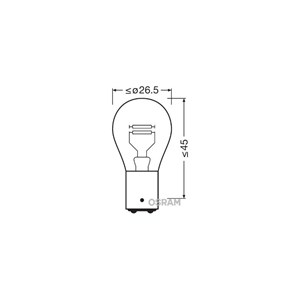 Lysp&#230;re OSRAM ORIGINAL P21/5W BAY15d, Bak, Foran, Nede, St&#248;tfanger