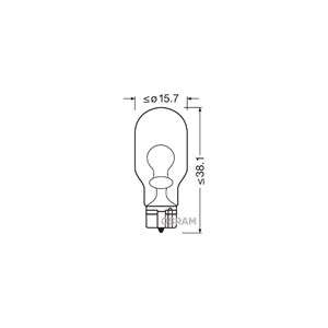 Lysp&#230;re OSRAM ORIGINAL W16W W2,1x9,5d, Bak, Foran, Ytterspeil, Foran eller bak, Kj&#248;ret&#248;y bakd&#248;r, Sideinstallasjon, St&#248;tfanger