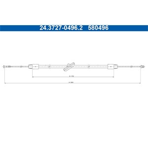 Kabel, parkeringsbremse, Senter