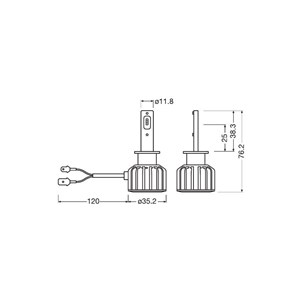 LED-lampe Osram LEDriving HL Bright P14.5s, Universal